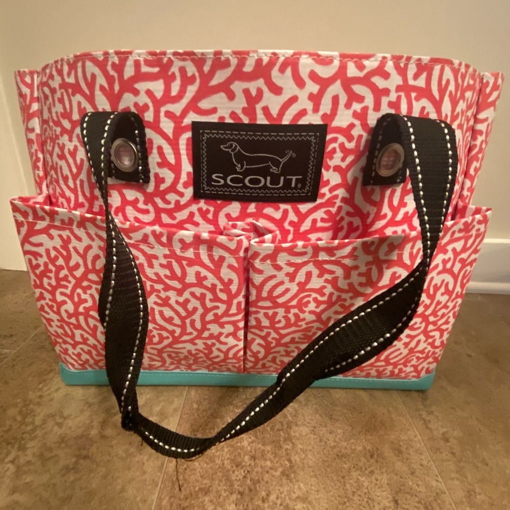 Scout Coral print plastic beach bag. NWT